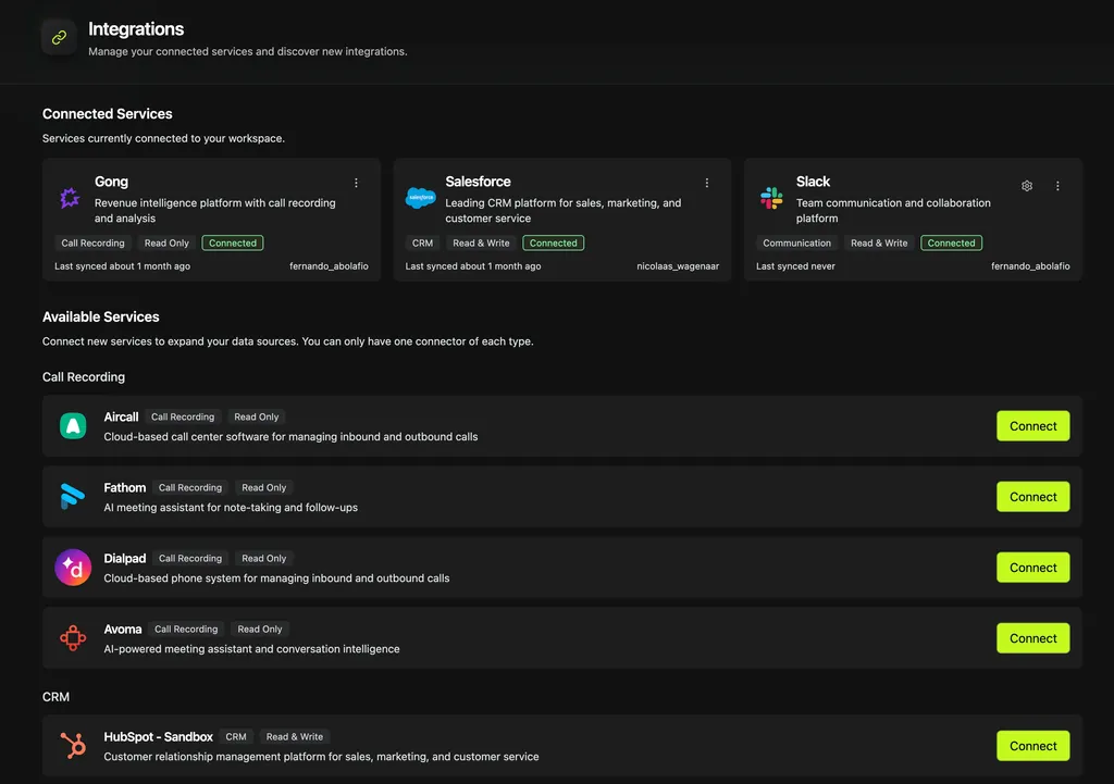 Connect your sources